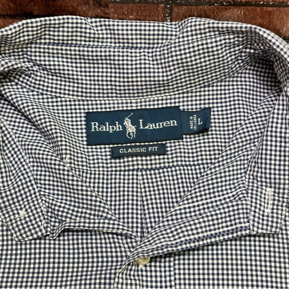 Ralph Lauren classic fit shirt dress striped short sleeve size L